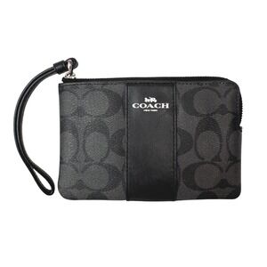 Coach Signature‎ Canvas Corner Zip Wristlet